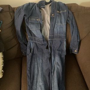 Denim body suit